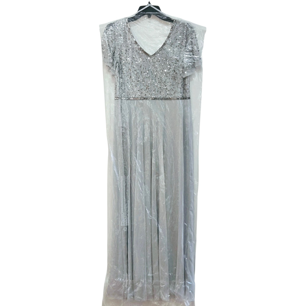 J Kara womens Petite Long Beaded Dress‎ with V-Neck Special Occasion Dress 10P - Picture 4 of 7